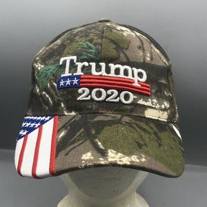 Trump 2020 Camo MAGA Flag Baseball Cap - Dad Hat Presidential Merchandise USA